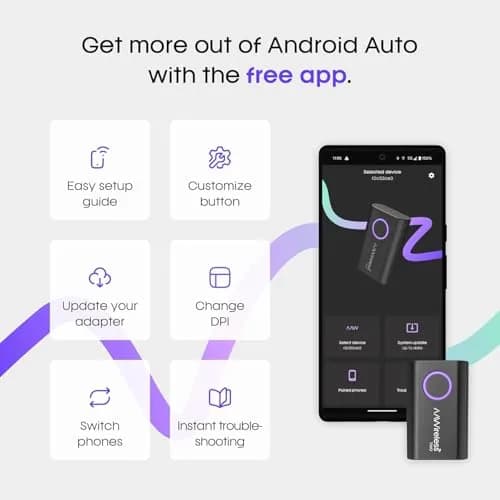 AAWireless TWO Wireless Android Auto Adapter 15cm (5.9in) | Convert Wired Android Auto to Wireless thumbnail 7