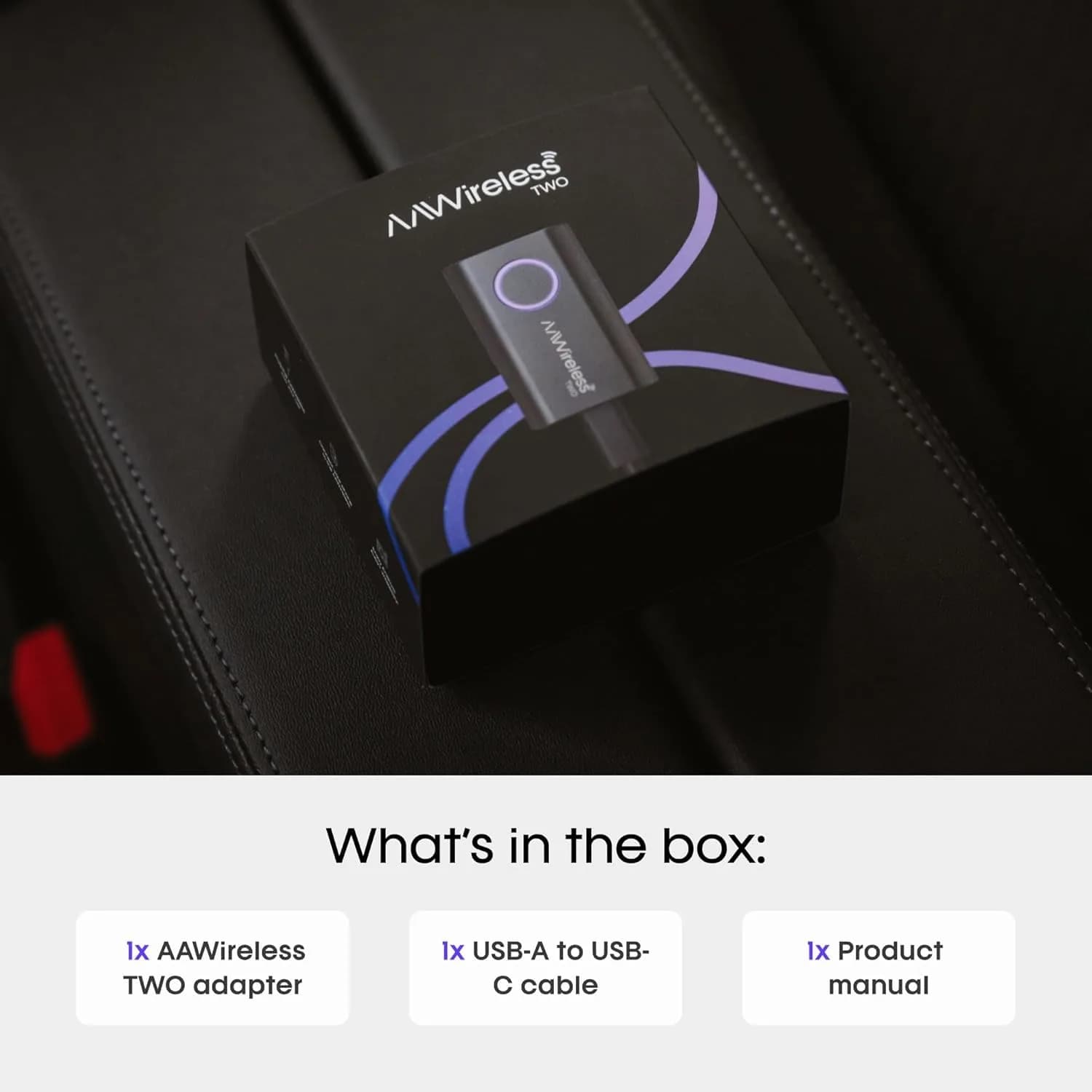 AAWireless TWO Wireless Android Auto Adapter 15cm (5.9in) | Convert Wired Android Auto to Wireless - view 8