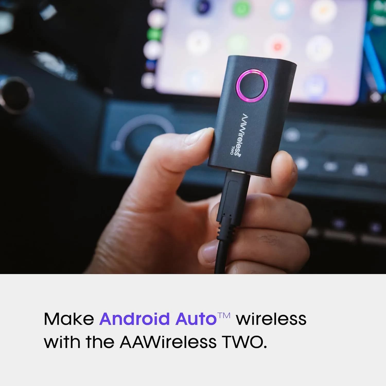 AAWireless TWO Wireless Android Auto Adapter 15cm (5.9in) | Convert Wired Android Auto to Wireless - view 2