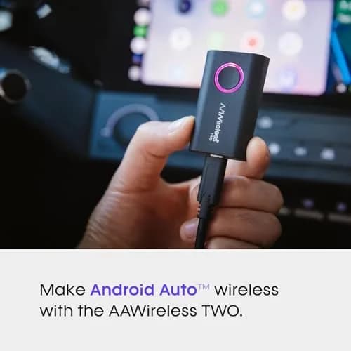 AAWireless TWO Wireless Android Auto Adapter 15cm (5.9in) | Convert Wired Android Auto to Wireless thumbnail 2
