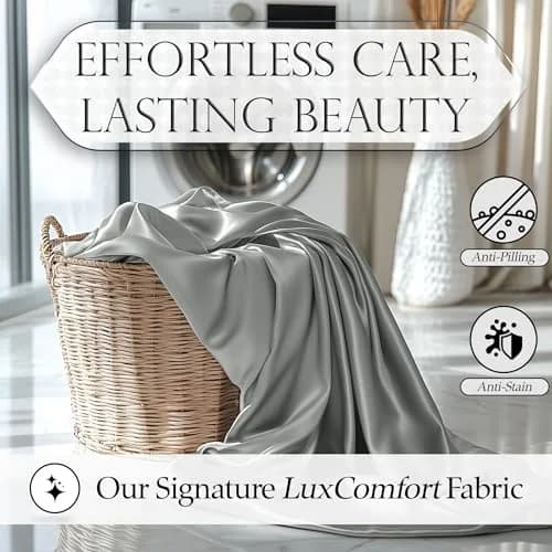 DECOLURE Satin Fitted Sheet King Size | Silky, Soft & Durable Bed Cover thumbnail 6