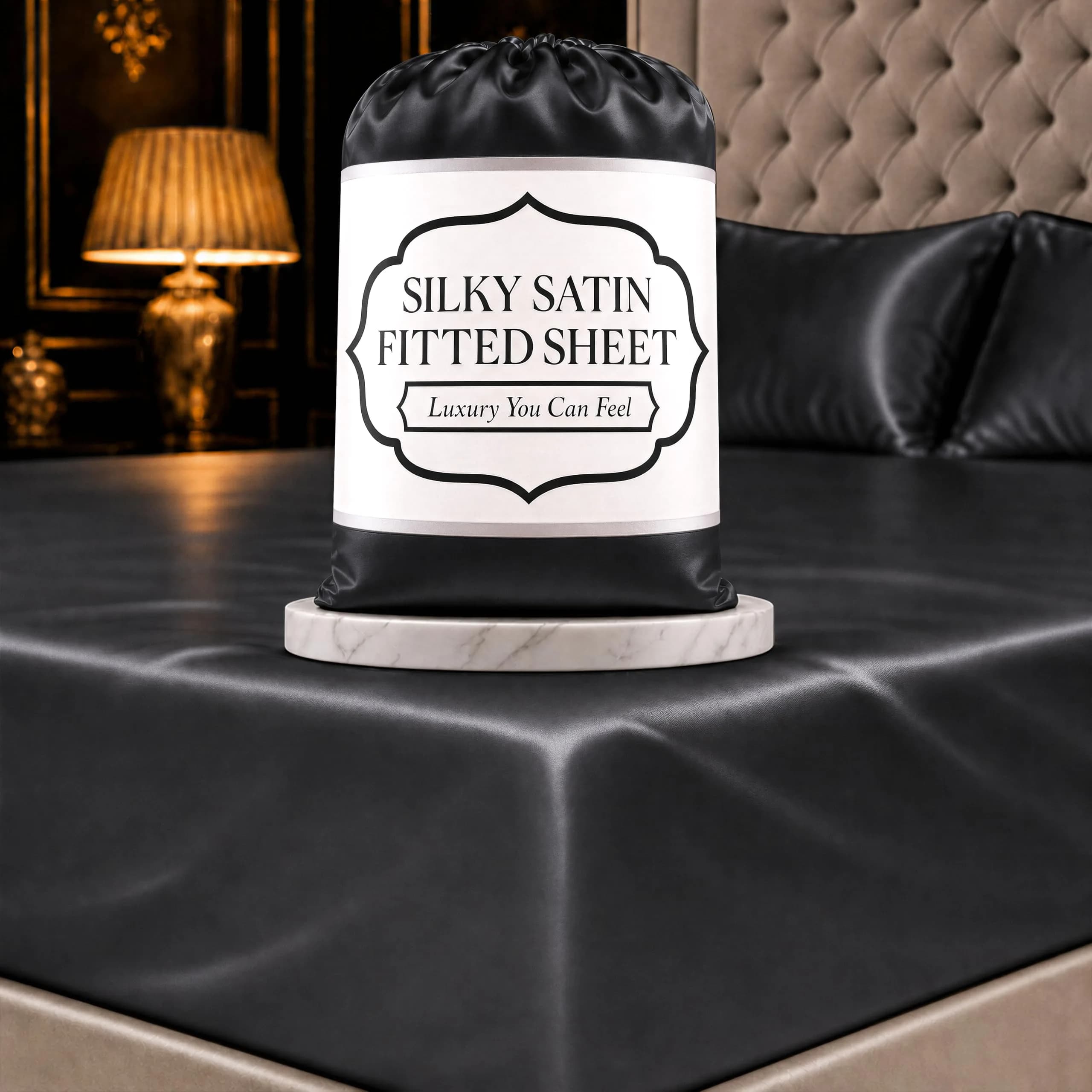 DECOLURE Satin Fitted Sheet King Size 78" L x 80" W x 15" D | Luxury Silky Smooth Fabric | Stone Grey — Stone Grey