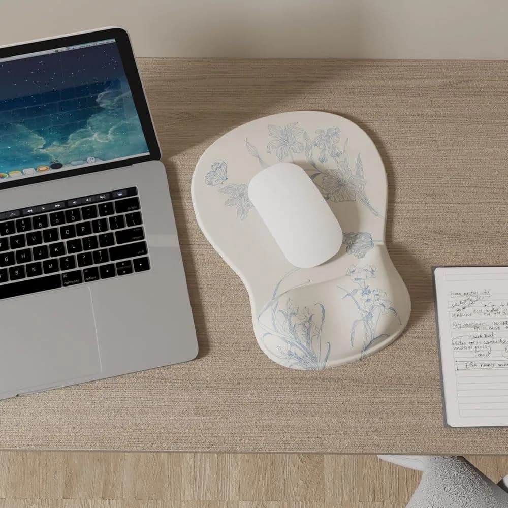 DEMON CHEST ErgoComfort Gel Wrist Rest Mouse Pad (10.2 x 7.9 inches, FloraBliss) | Ergonomic Support for Long Work Sessions - view 2