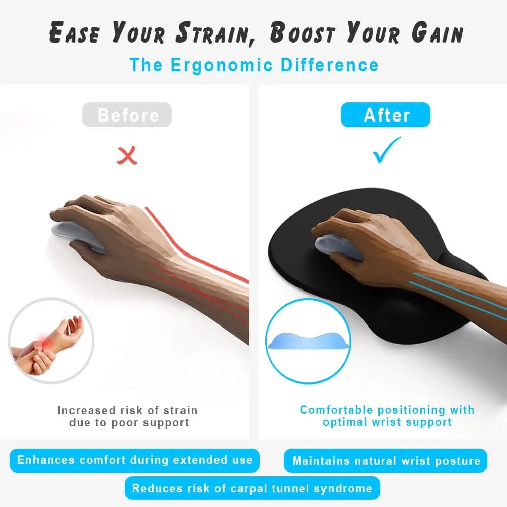 DEMON CHEST ErgoComfort Gel Wrist Rest Mouse Pad (10.2 x 7.9 inches, FloraBliss) | Ergonomic Support for Long Work Sessions - view 3
