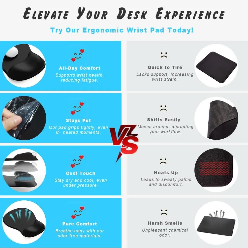DEMON CHEST ErgoComfort Gel Wrist Rest Mouse Pad (10.2 x 7.9 inches, FloraBliss) | Ergonomic Support for Long Work Sessions - view 6
