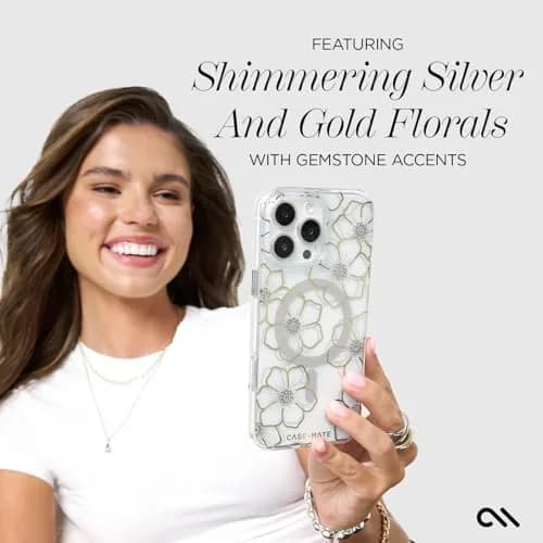Case-Mate iPhone 16 Pro Max Case - Floral Gems | 12ft Drop Protection, MagSafe Compatible thumbnail 6