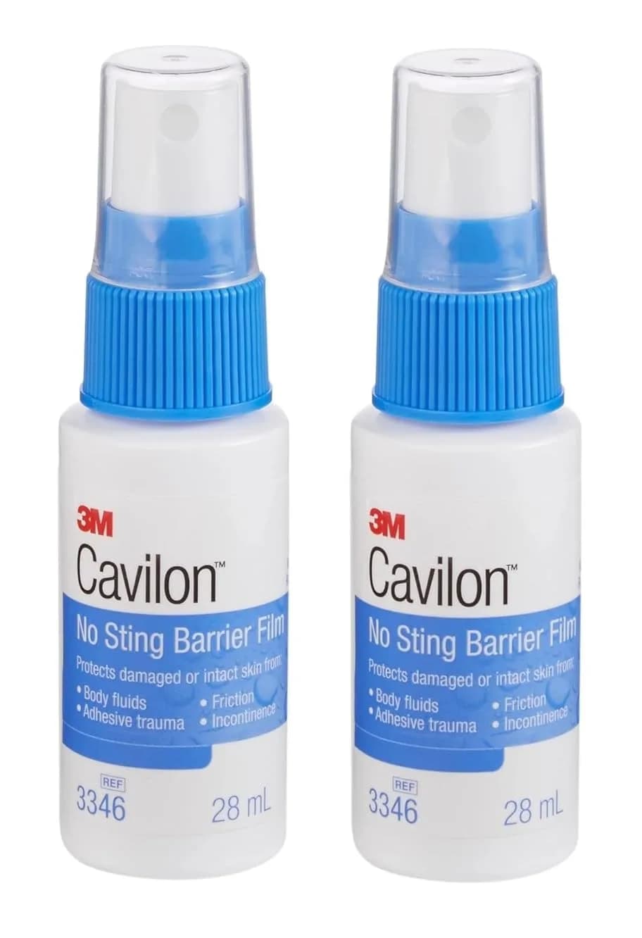 3M Cavilon No-Sting Barrier Film Spray 28ml (0.95 Fl Oz) x 2 Bottles | Protects Skin from Fluids, Adhesives, and Friction - main product image