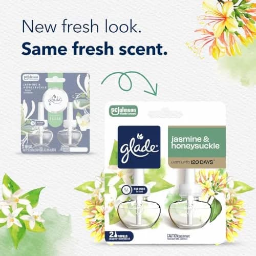 Glade PlugIns Air Freshener Refills Jasmine & Honeysuckle 167.5ml (5 x 33.5ml) | Infused with Essential Oils thumbnail 2