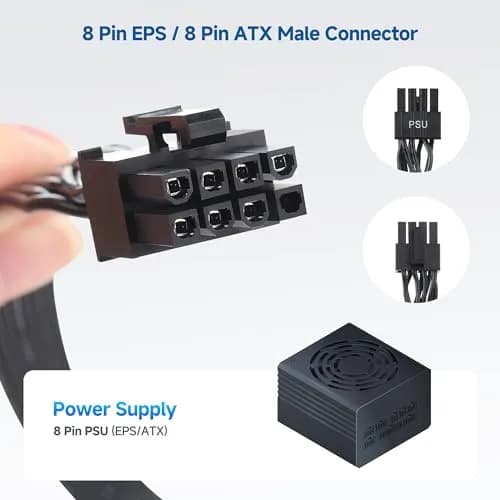 Cable Matters 8-Pin GPU Power Cable, 6+2Pin PCIe/GPU, 2ft | Durable Braided Power Extension for High-Performance GPUs thumbnail 5