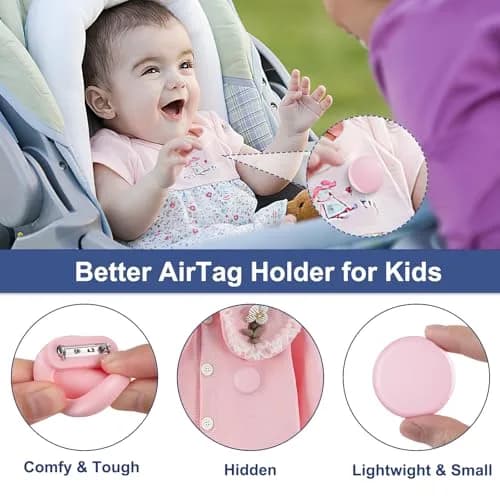 PerfiPro Airtag Kids Holder 2 Pack Hidden Lightweight Safe for Children & Elderly thumbnail 2
