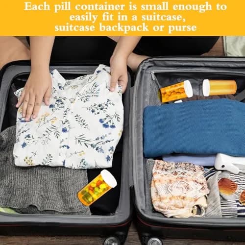 ElevateTech Small Pill Bottles with Caps 13 Dram | Portable, Safe & Odorless Travel Organizers thumbnail 5