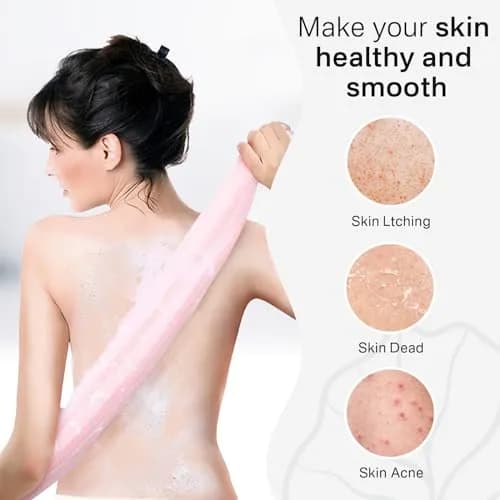 Yiclick Exfoliating Washcloth Towel 3 Pack - 87cm (34.5 Inches) Long Back Scrubber for Shower Bath | Smooth, Glowing Skin thumbnail 4