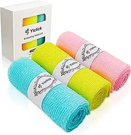Yiclick Exfoliating Washcloth Towel 3 Pack - 87cm (34.5 Inches) Long Back Scrubber for Shower Bath | Smooth, Glowing Skin - main product image