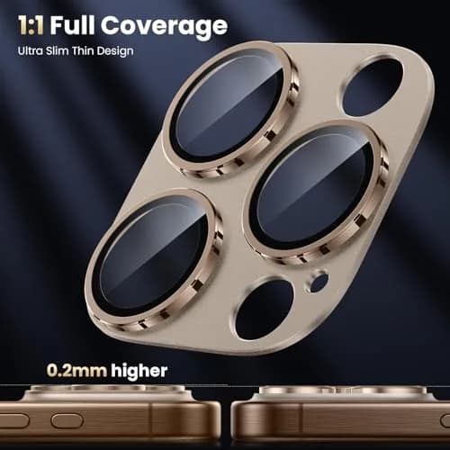 WSKEN Matte Camera Lens Protector for iPhone 16 Pro/Pro Max Desert Titanium | Military Grade Shatterproof thumbnail 4