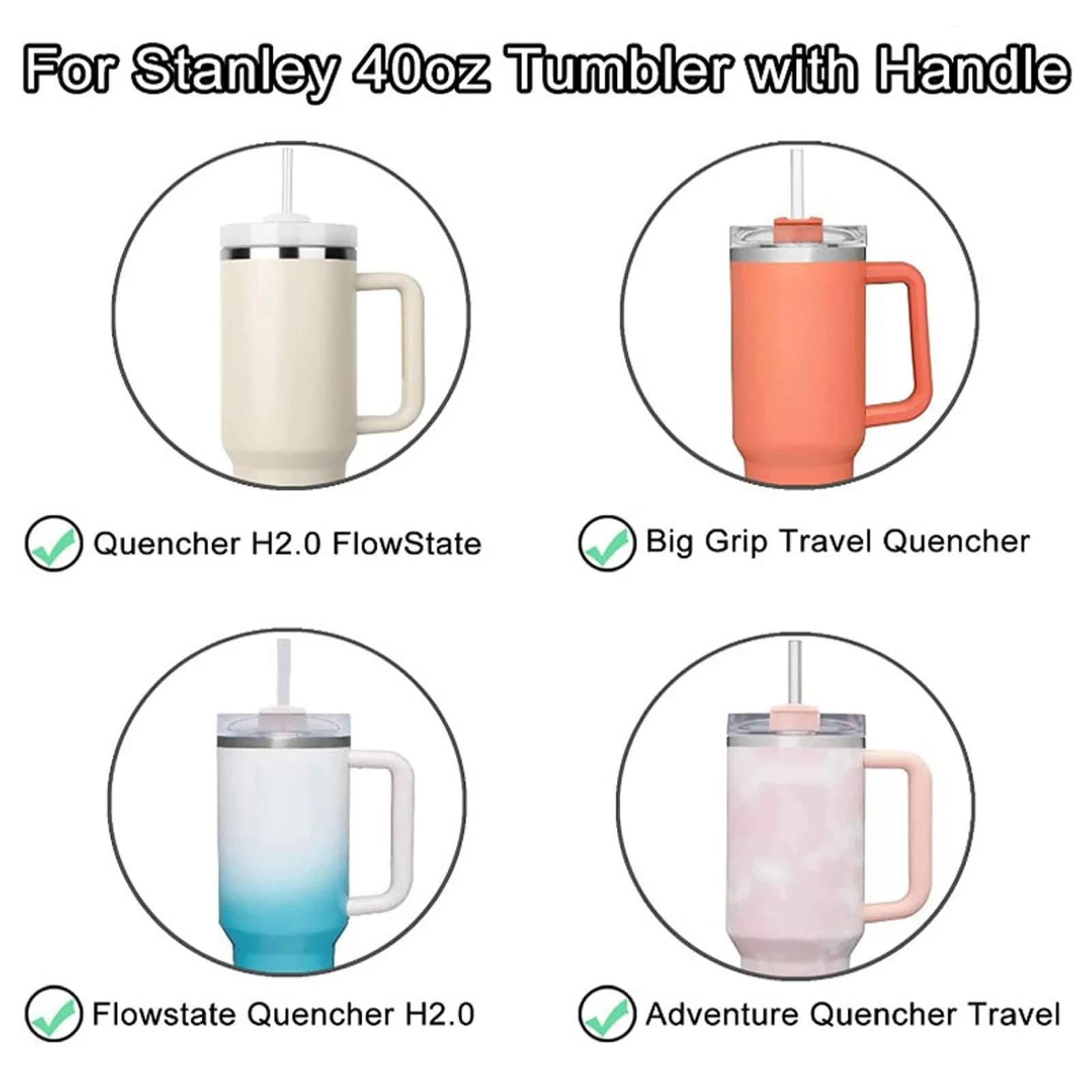 Tazanma 40oz Tumbler Lid Replacement Grey+White (1136ml / 40 Fl Oz) | Spill-Proof & Splash-Resistant - view 4