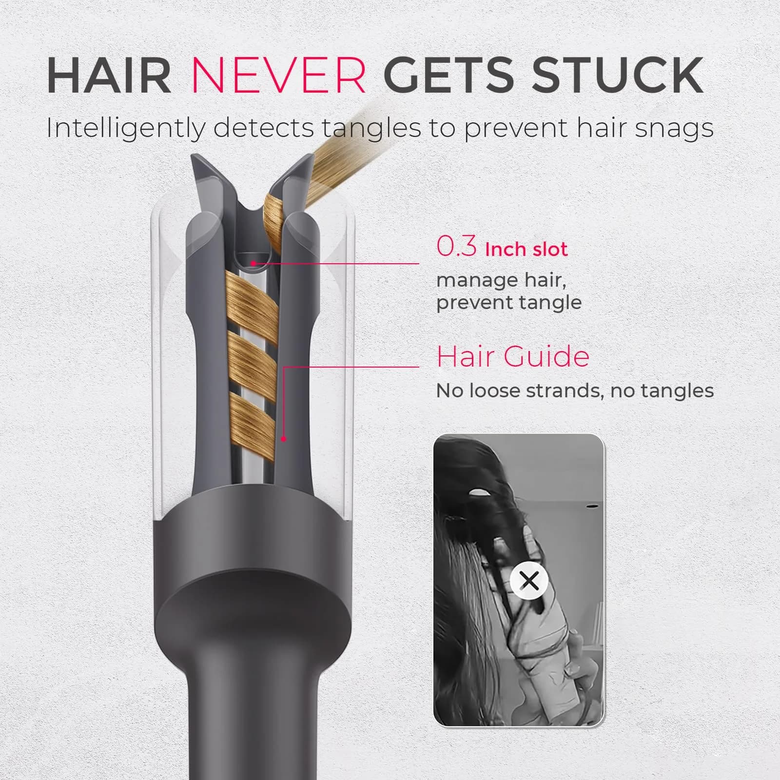 TYMO CURLPRO Automatic Rotating Curling Iron 2.54 cm (1 inch) | Effortless Beach Waves in 10 Minutes - view 5