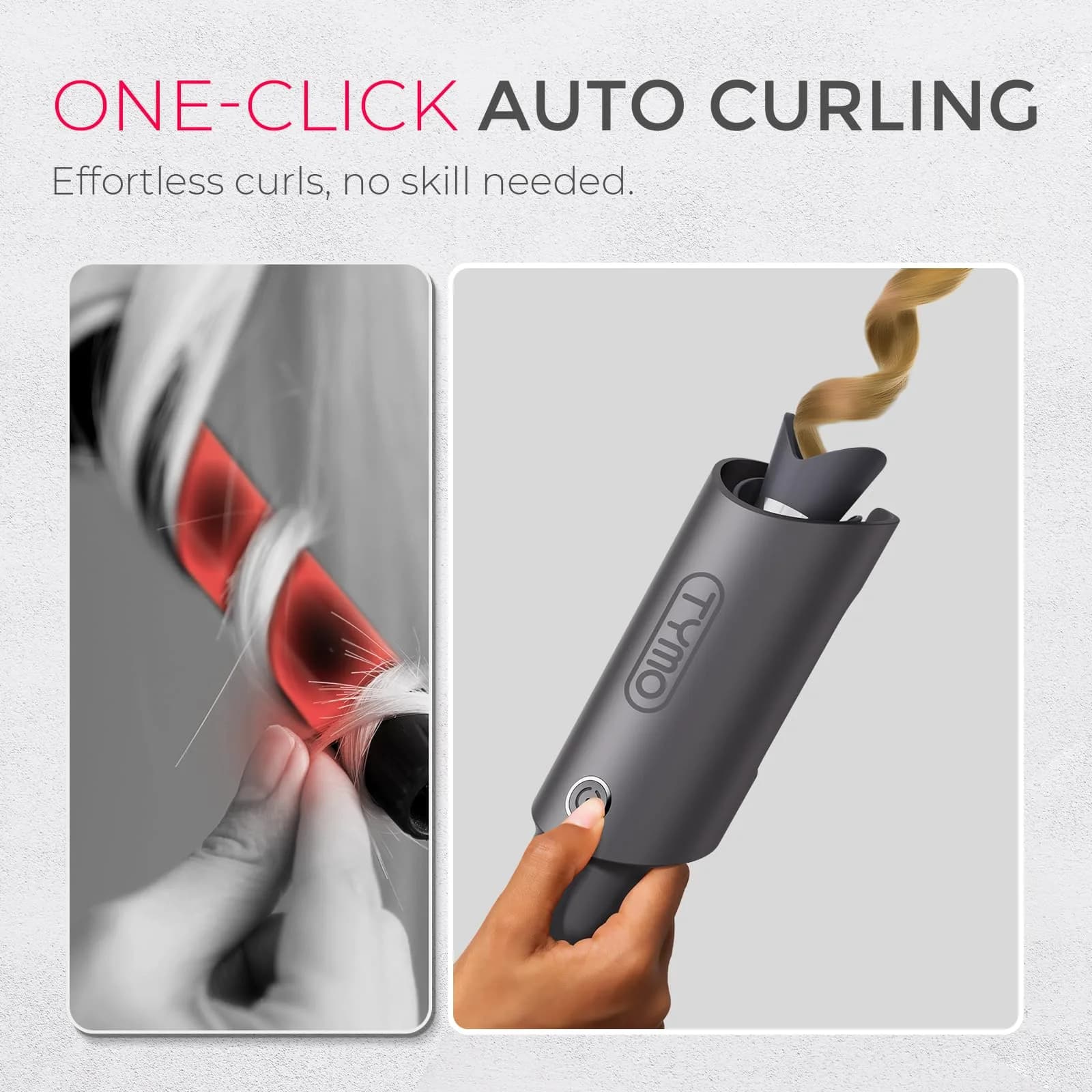 TYMO CURLPRO Automatic Rotating Curling Iron 2.54 cm (1 inch) | Effortless Beach Waves in 10 Minutes - view 2