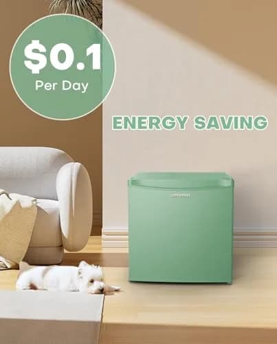 Upstreman 1.7 Cu.ft Mini Fridge with Freezer | Compact, Energy-Efficient, Mint Green thumbnail 4
