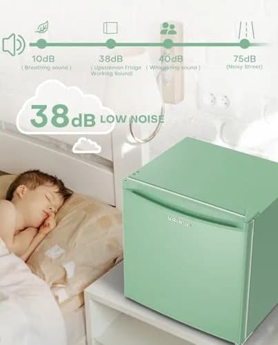 Upstreman 1.7 Cu.ft Mini Fridge with Freezer | Compact, Energy-Efficient, Mint Green thumbnail 5