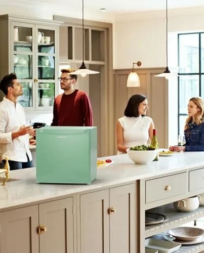 Upstreman 1.7 Cu.ft Mini Fridge with Freezer | Compact, Energy-Efficient, Mint Green thumbnail 8