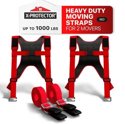 X-Protector Red Lifting Straps (2 Pairs, 1000 lbs Capacity) | Move Heavy Furniture & Appliances Safely thumbnail 1