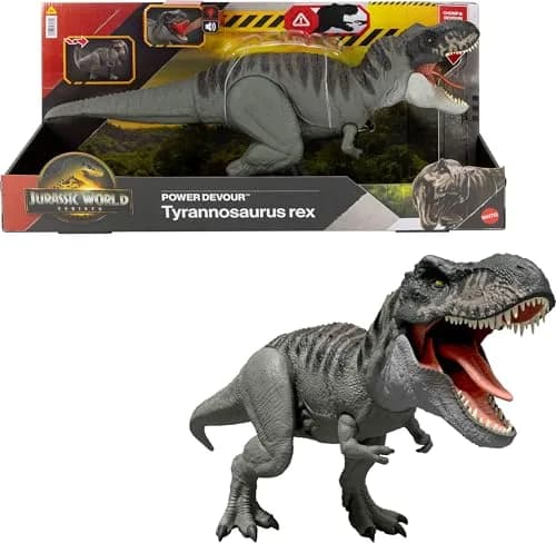Mattel Jurassic World Rebirth Power Devour Tyrannosaurus Rex Figure | 21-inch Dino with Lights & Sounds thumbnail 1