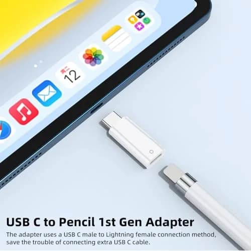 AreMe USB C to Pencil Adapter for Apple Pencil 1st Gen | White Charging Dongle for iPad 10th/11th thumbnail 5