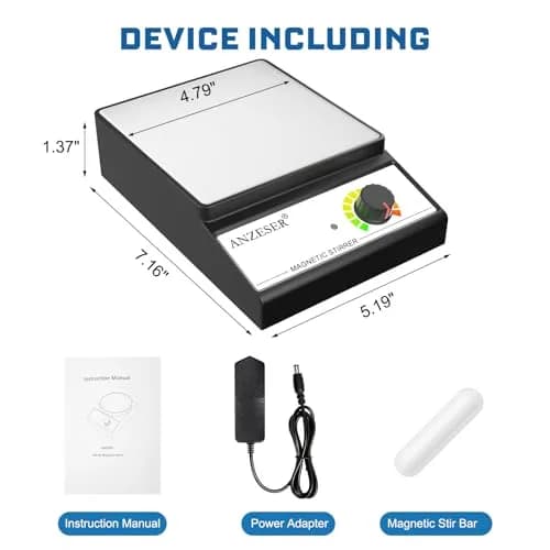 ANZESER Magnetic Stirrer w/Stir Bar, 3000mL Capacity, 3000 RPM | Lab-Grade Mixing for Homebrew & Science thumbnail 5