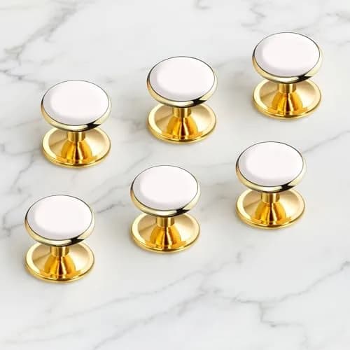 VAMA Gold Plated White Cufflinks 11mm x 10mm | Classic Formal Men’s Accessory thumbnail 4