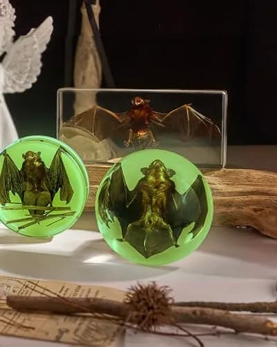 WAVEBEEXS Taxidermy Bat in Resin | Luminous Macabre Decor & Educational Specimen thumbnail 7