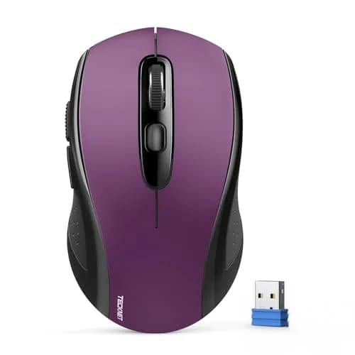 TECKNET 2-in-1 Bluetooth Mouse (BT 5.0/3.0+2.4Ghz), 6-Level 4000 DPI-Purple | Dual-Mode Wireless Control for Laptop & PC thumbnail 1