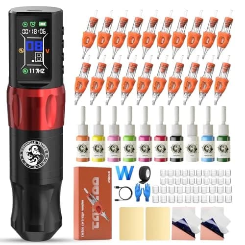 Wormhole Saros Wireless Tattoo Pen Kit with Dotwork Mode, 1800mAh Battery | Complete Beginner Tattoo Set thumbnail 1