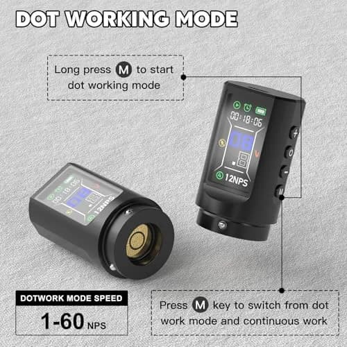 Wormhole Saros Wireless Tattoo Pen Kit with Dotwork Mode, 1800mAh Battery | Complete Beginner Tattoo Set thumbnail 3