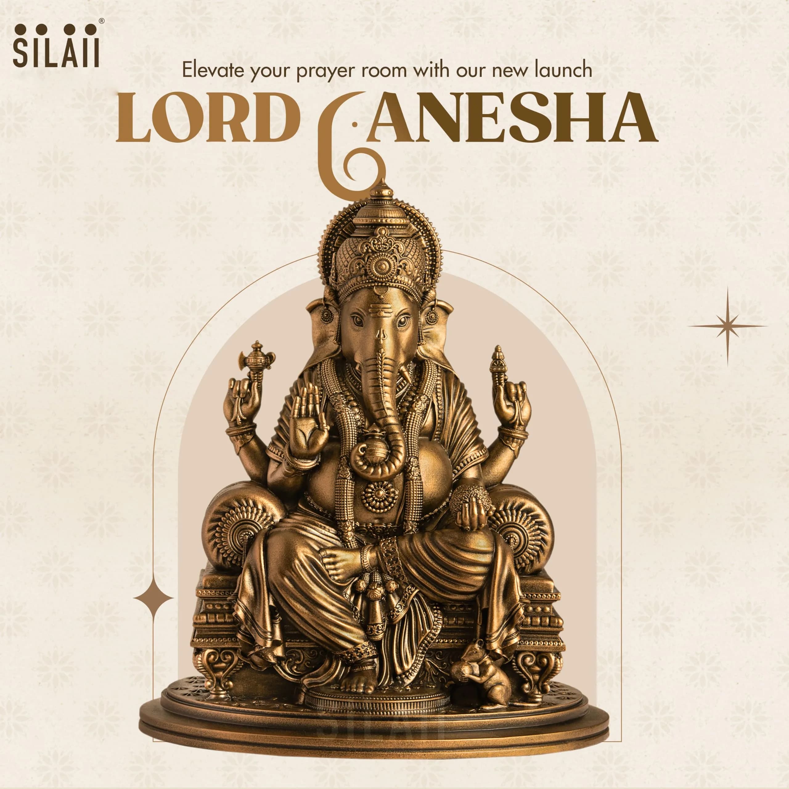 SILAII Lord Ganesha Divine Sculpture 15.24 cm (6 Inches) | Handmade Idol for Spiritual and Gifting - main product image