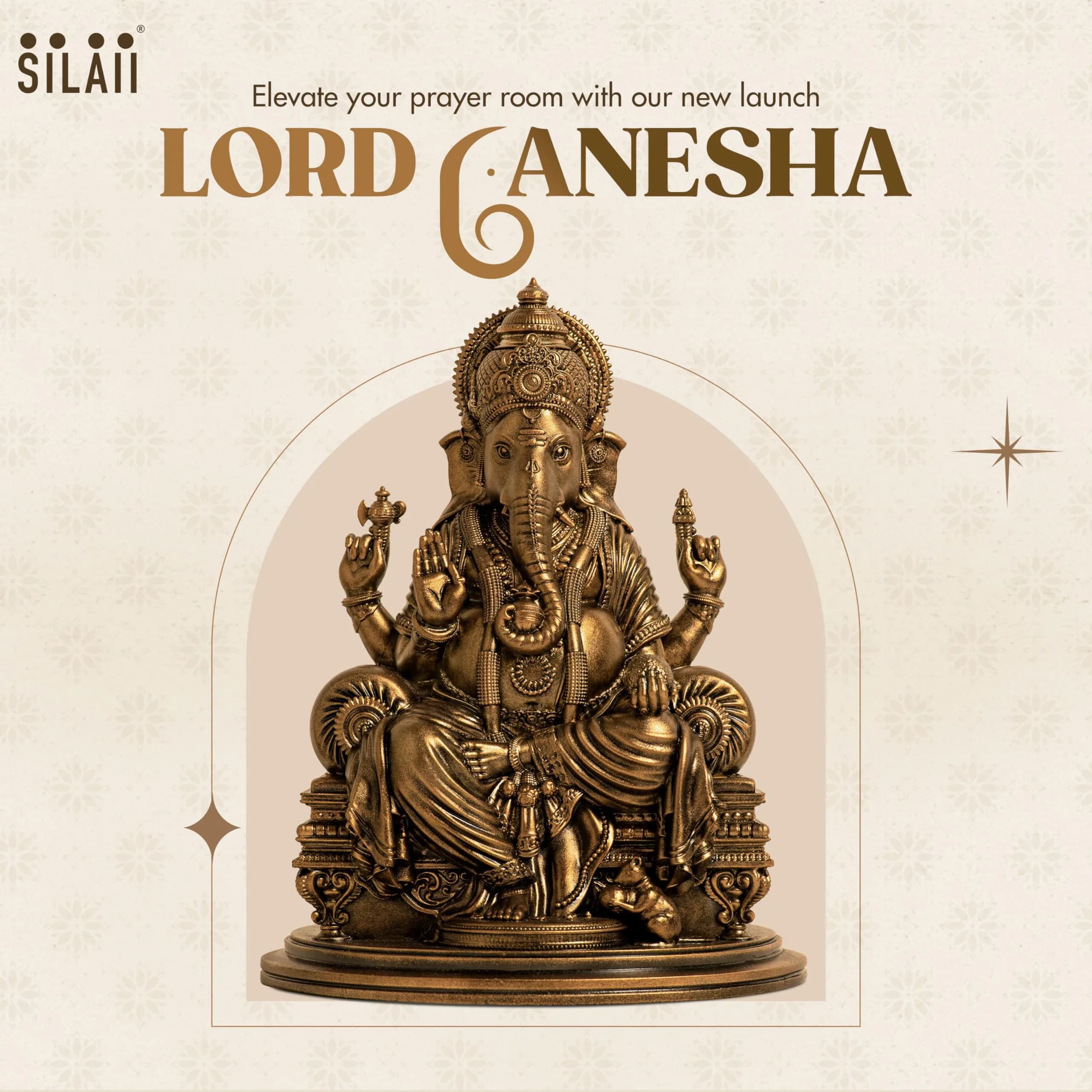 SILAII Lord Ganesha Divine Sculpture 15.24 cm (6 Inches) | Handmade Idol for Spiritual and Gifting - view 7