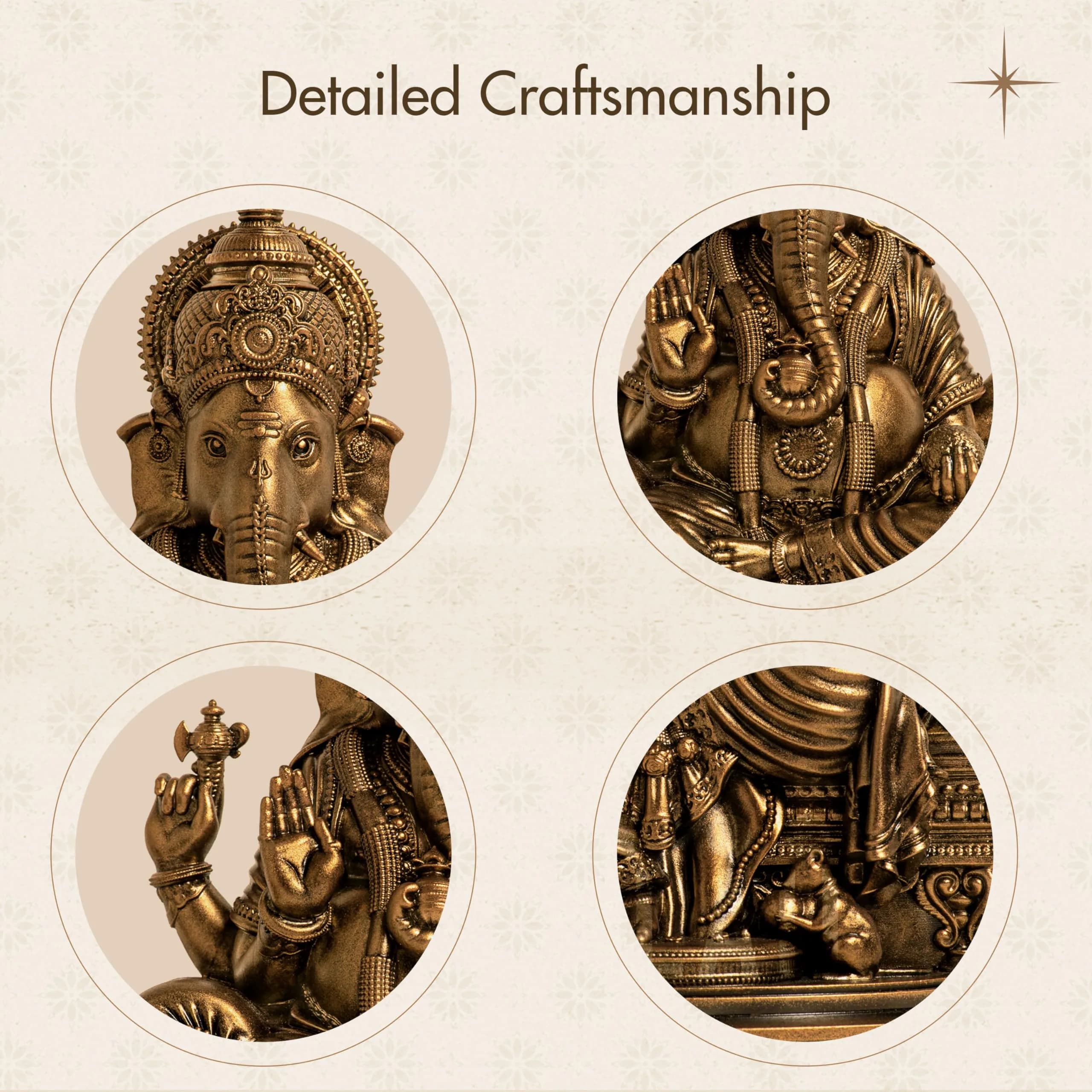 SILAII Lord Ganesha Divine Sculpture 15.24 cm (6 Inches) | Handmade Idol for Spiritual and Gifting - view 2