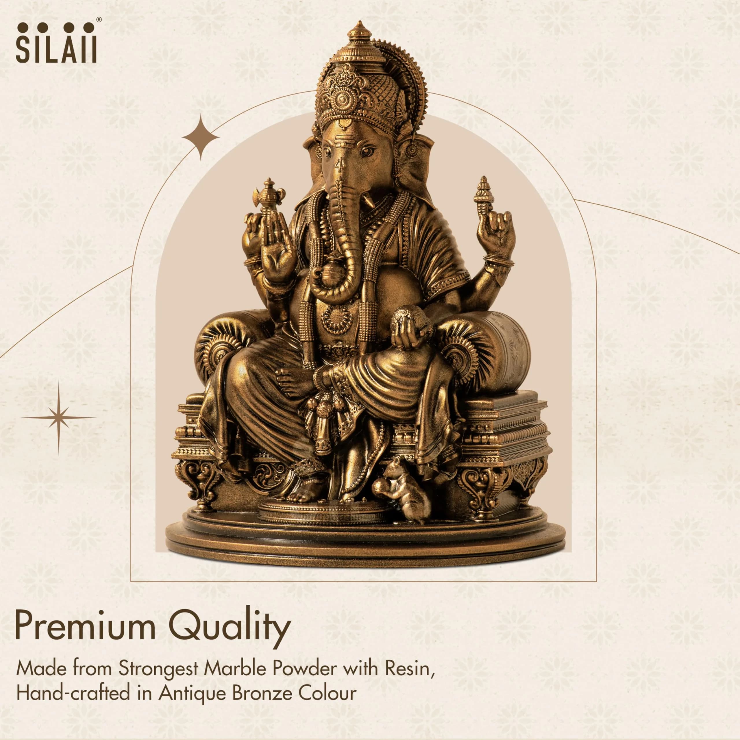 SILAII Lord Ganesha Divine Sculpture 15.24 cm (6 Inches) | Handmade Idol for Spiritual and Gifting - view 4