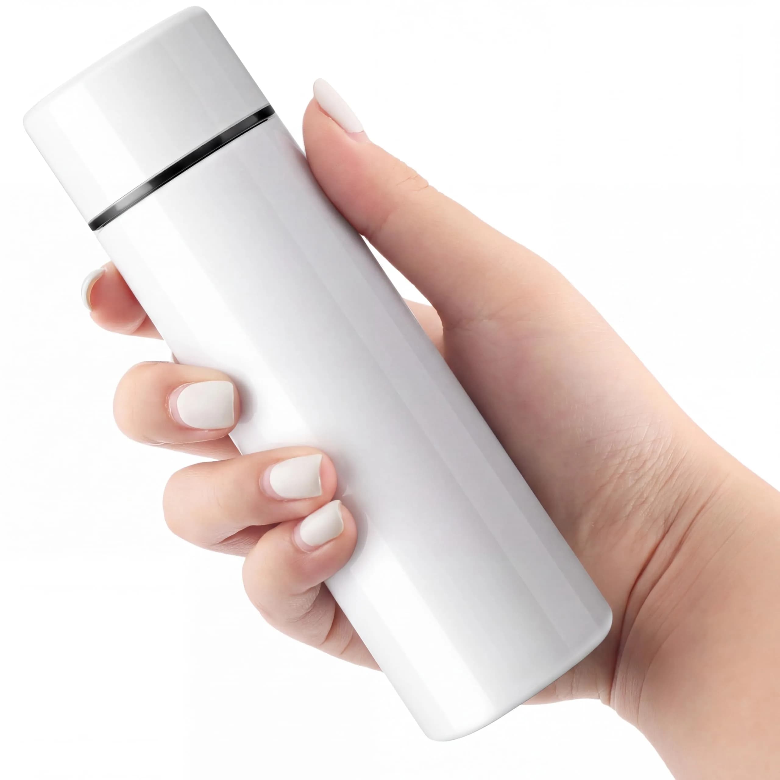 Vesici Mini Insulated Water Bottle 4.4oz | Leakproof Stainless Steel Travel Flask — White