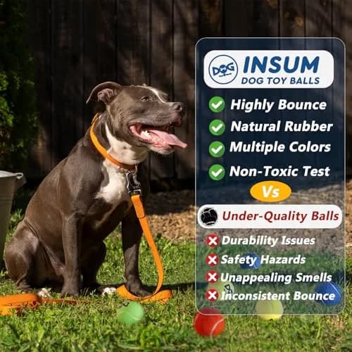 INSUM Small Tennis Balls for Dogs 6 Pack 2.0" Squeaky Dog Balls for Small Dogs | Bright Colors & High Bounce thumbnail 7