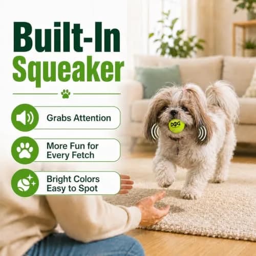 INSUM Small Tennis Balls for Dogs 6 Pack 2.0" Squeaky Dog Balls for Small Dogs | Bright Colors & High Bounce thumbnail 2