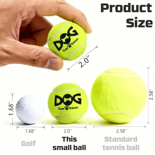 INSUM Small Tennis Balls for Dogs 6 Pack 2.0" Squeaky Dog Balls for Small Dogs | Bright Colors & High Bounce thumbnail 3
