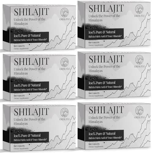 ORBILIVE Shilajit Tablets 1000 MG | Himalayan Organic, Rich in Fulvic Acid & 85+ Trace Minerals for Energy & Immunity (70-120 chars) thumbnail 1