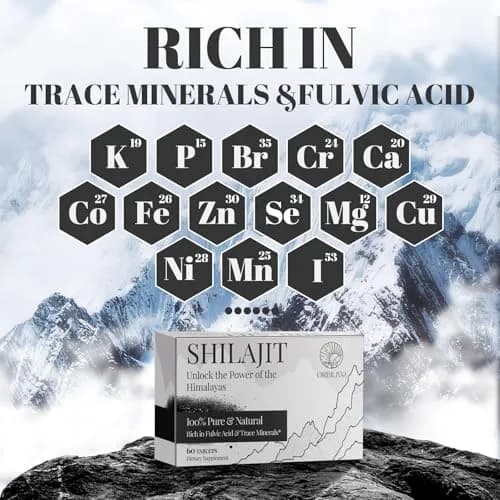ORBILIVE Shilajit Tablets 1000 MG | Himalayan Organic, Rich in Fulvic Acid & 85+ Trace Minerals for Energy & Immunity (70-120 chars) thumbnail 6