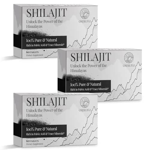 ORBILIVE Shilajit Tablets 1000 MG | Himalayan Organic, Rich in Fulvic Acid & Trace Minerals for Energy & Immunity (70-120 chars) thumbnail 1