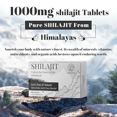ORBILIVE Shilajit Tablets 1000 MG | Himalayan Organic, Rich in Fulvic Acid & Trace Minerals for Energy & Immunity (70-120 chars) thumbnail 4