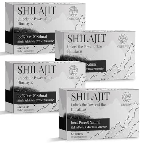 ORBILIVE Shilajit Tablets 1000 MG | Himalayan Organic, Rich in Fulvic Acid & Trace Minerals for Energy & Immunity (70-120 chars) thumbnail 1