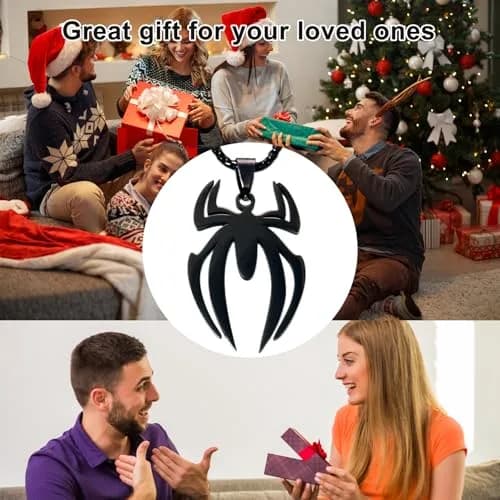 RZCXBS Spider Necklace for Men and Women Black Pendant Chain Jewelry | Futuristic Design thumbnail 7