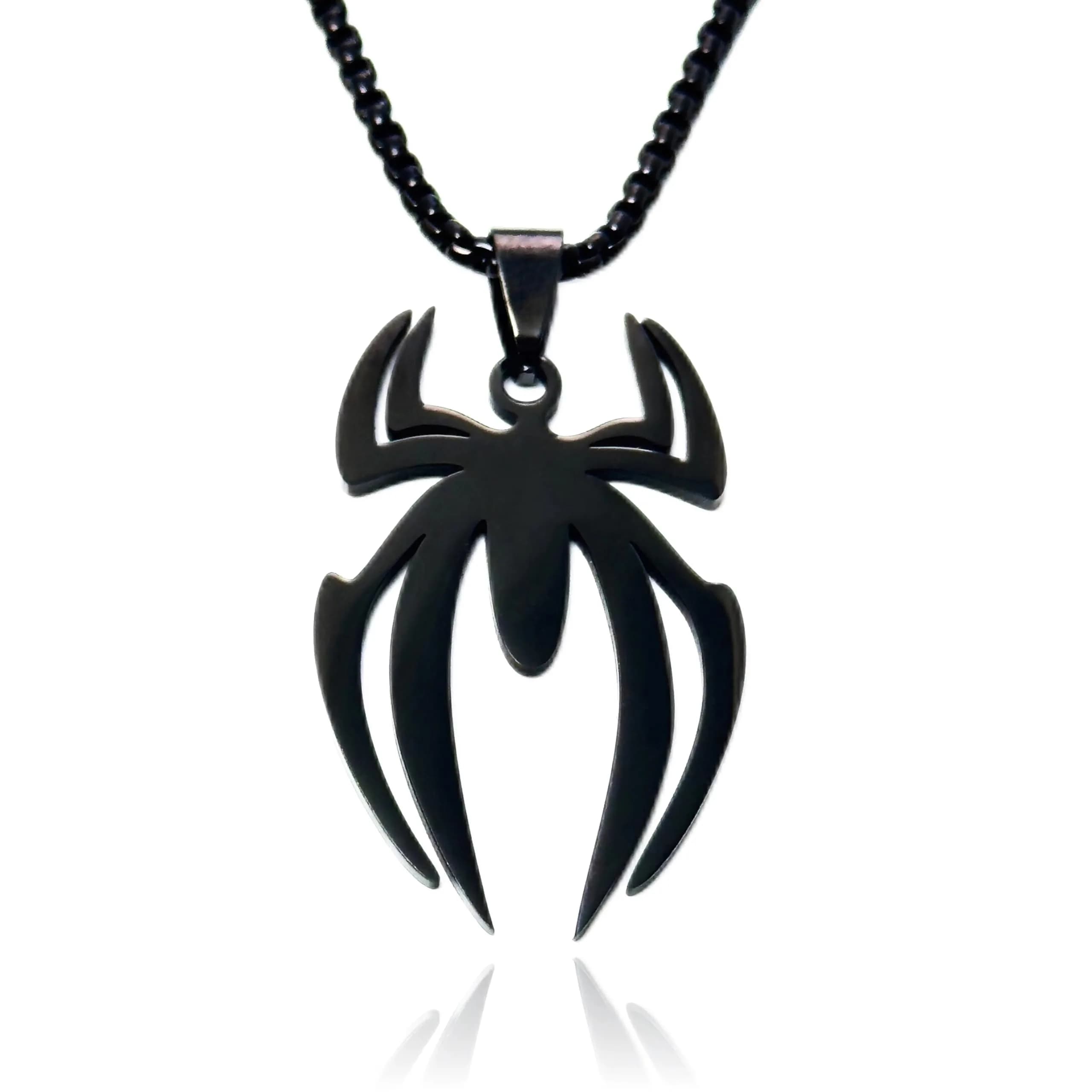 RZCXBS Spider Necklace for Men and Women Black Pendant Chain Jewelry | Futuristic Design