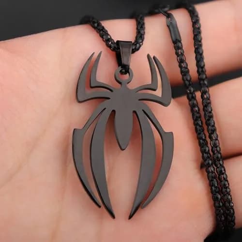 RZCXBS Spider Necklace for Men and Women Black Pendant Chain Jewelry | Futuristic Design thumbnail 3