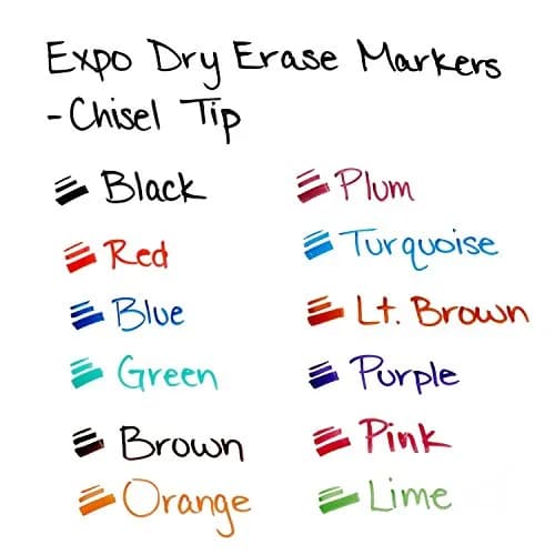 EXPO Low Odor Dry Erase Markers, Assorted Colors, Chisel Tip, 24 Count | Vibrant Ink for Whiteboards & Non-Porous Surfaces thumbnail 5